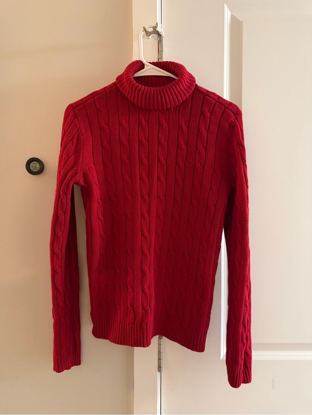 Chaps Red Cable-Knit Turtleneck Sweater